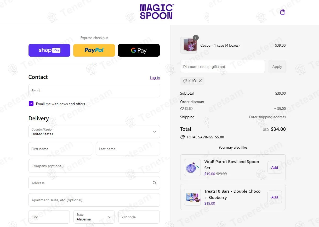 Magic Spoon coupon code: 15% off with KLIQ. Tested and valid as 8 months ago.