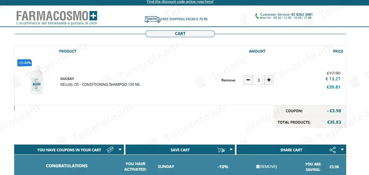 Farmacosmo coupon code: 10% off with SDAY. Tested and valid as 1 year ago.