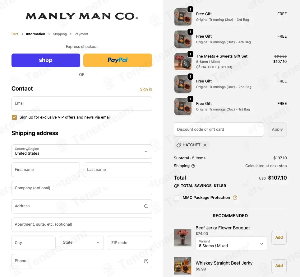 The Manly Man coupon code: 10% off with HATCHET. Tested and valid as 3 months ago.