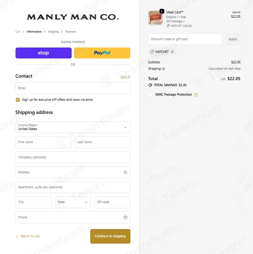 The Manly Man coupon code: 10% off with HATCHET. Tested and valid as 3 months ago.