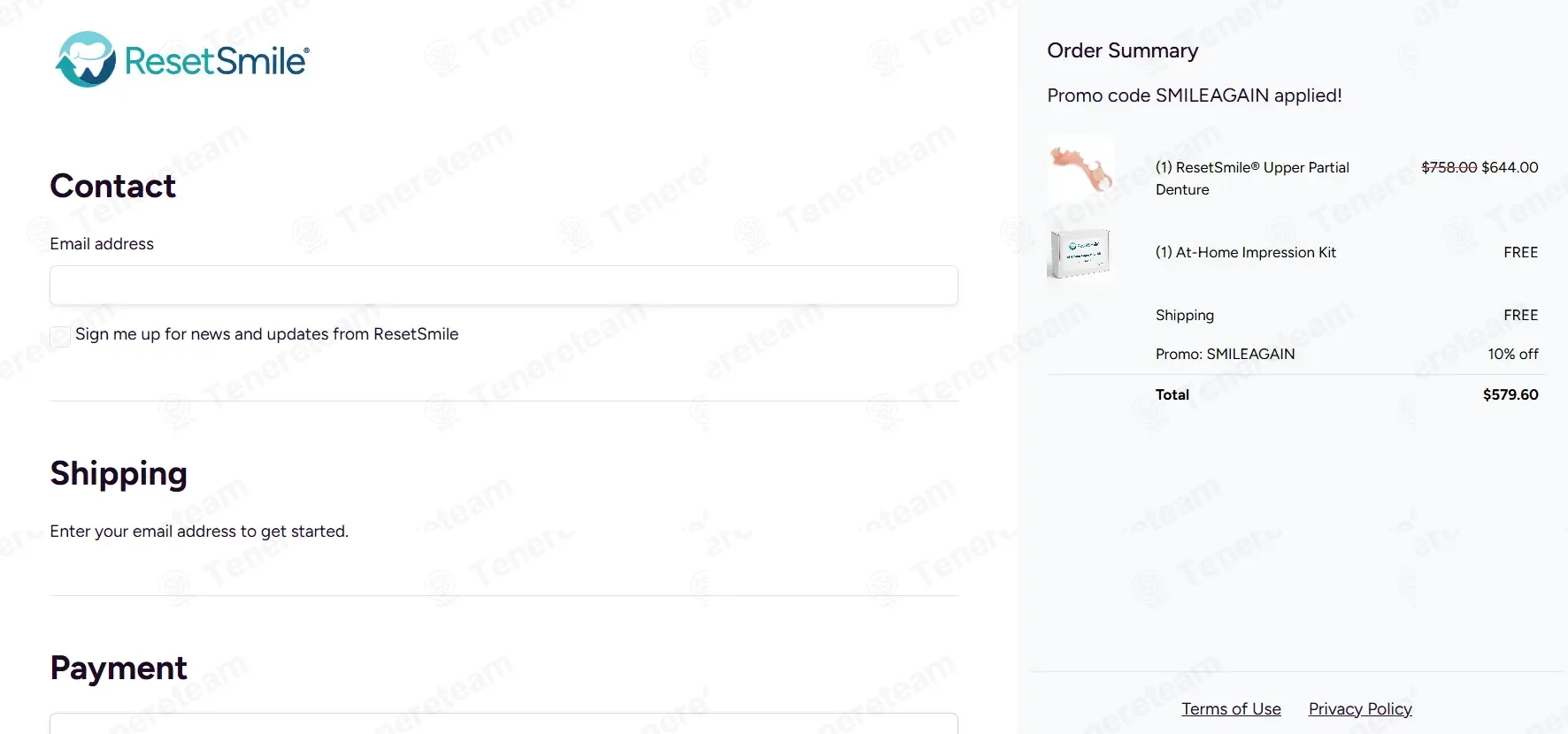 Reset Smile coupon code: 10% off with SMILEAGAIN. Tested and valid as 1 week ago.