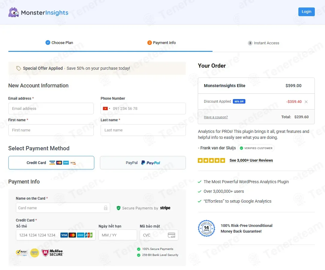 Monsterinsights coupon code: 60% off with INTRO60. Tested and valid as 5 months ago.