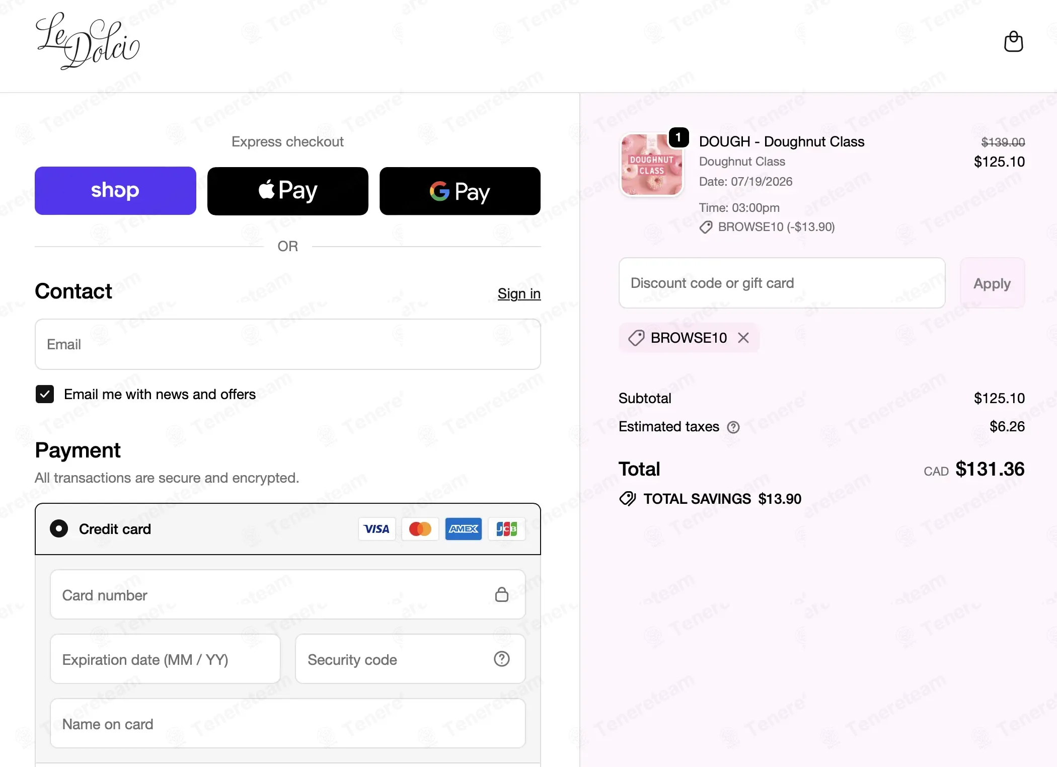 Le Dolci coupon code: 10% off with BROWSE10. Tested and valid as 1 month ago.