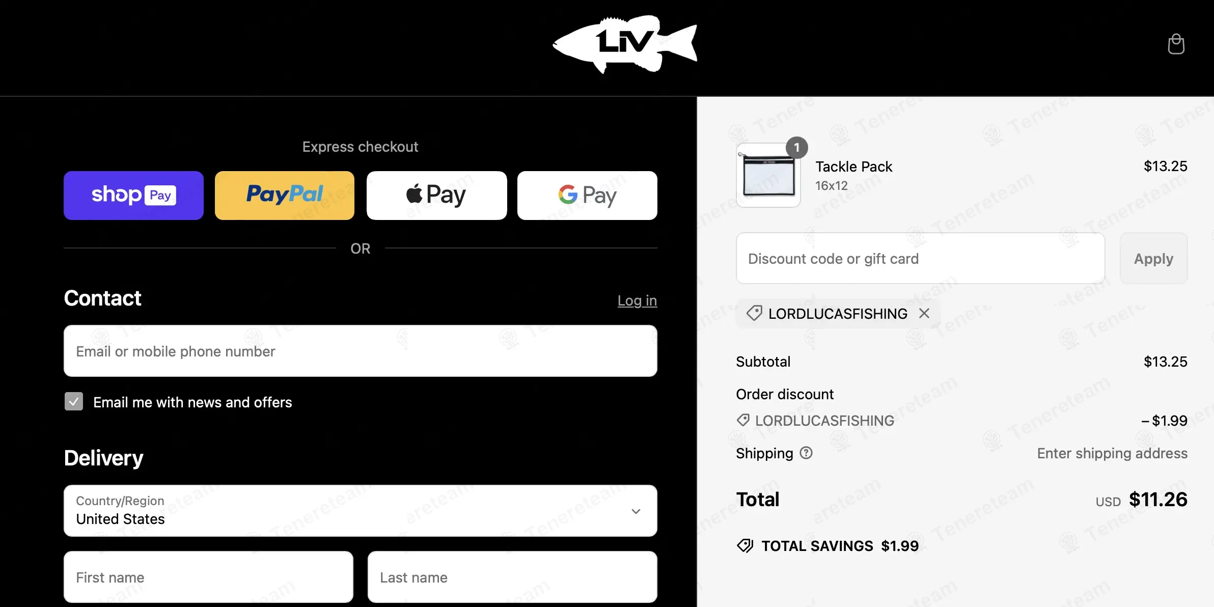 LIV FISHING coupon code: 15% off with LORDLUCASFISHING. Tested and valid as 1 year ago.