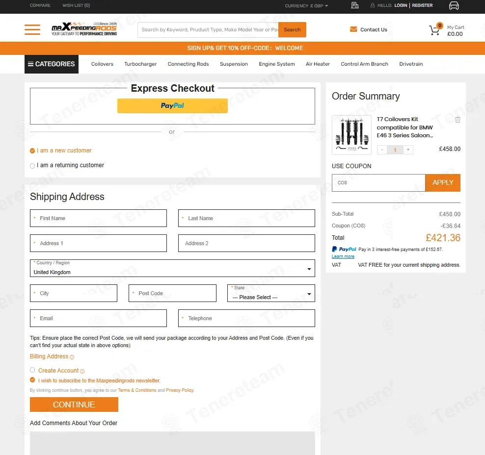 MaXpeedingRods UK coupon code: 8% off with CO8. Tested and valid as 5 days ago.