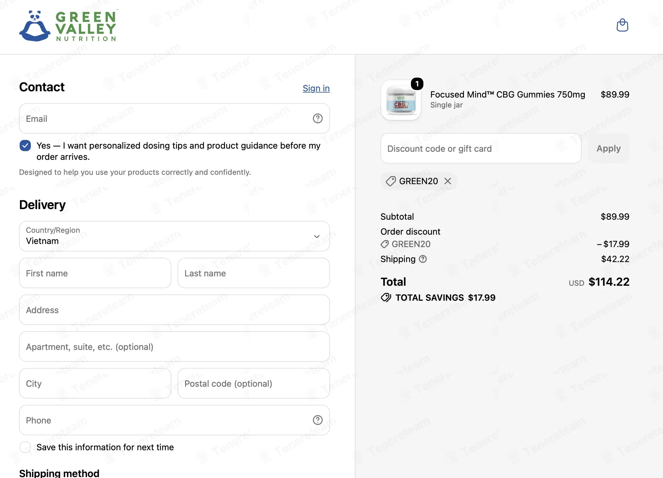 Green Valley Nutrition coupon code: 20% off with GREEN20. Tested and valid as 1 month ago.