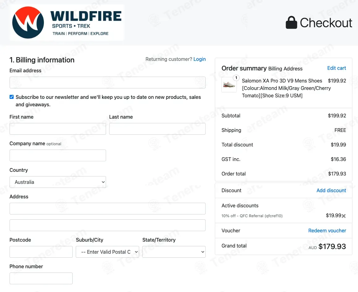 Wildfire Sports coupon code: 10% off with qfcref10. Tested and valid as 6 months ago.