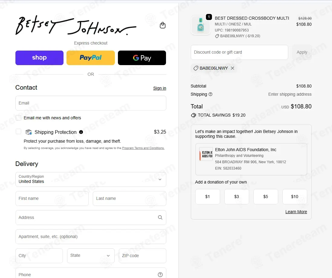 Betsey Johnson coupon code: 15% off with BABE06LNWY. Tested and valid as 1 month ago.