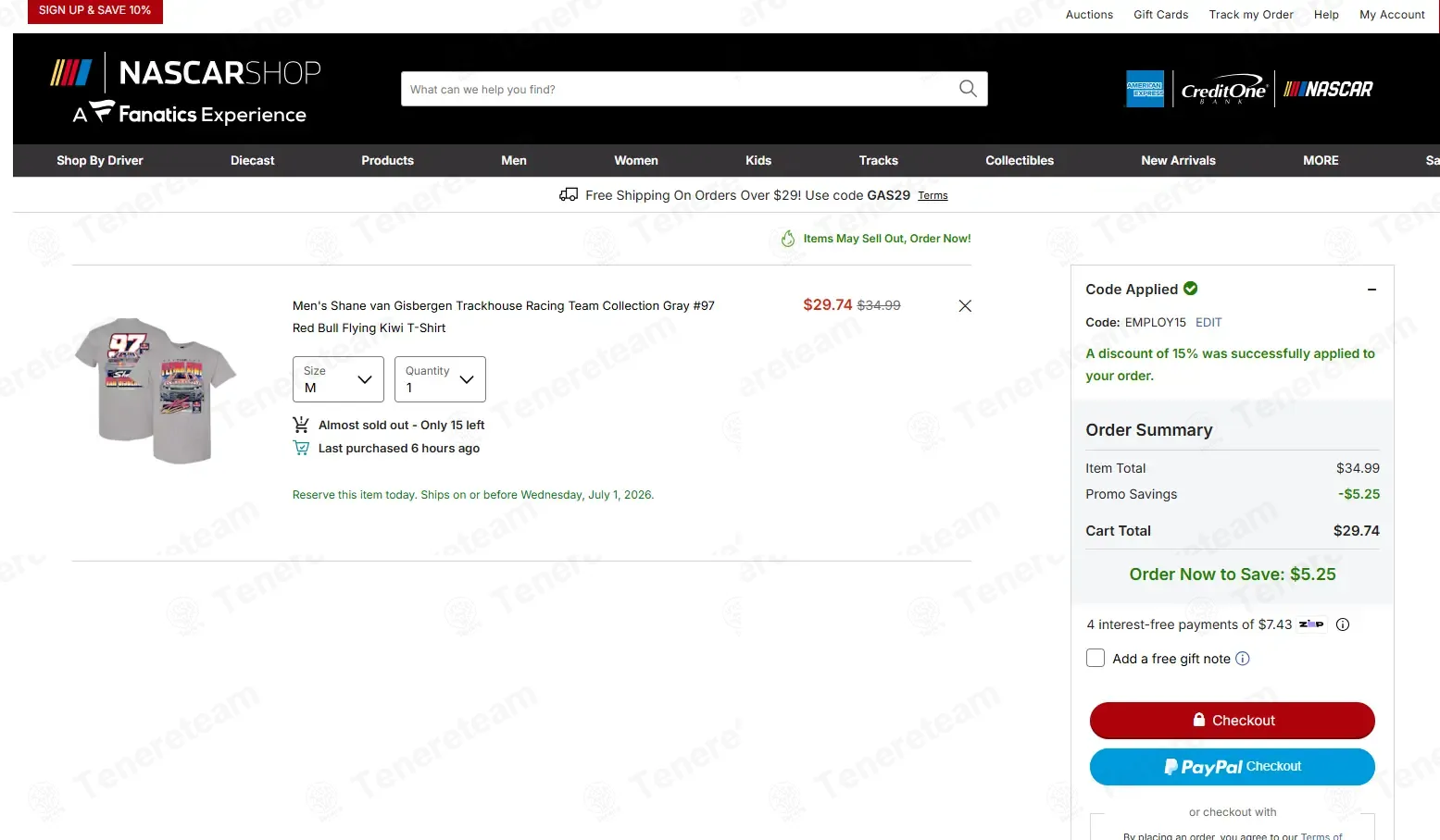 Store.nascar.com coupon code: 15% off with EMPLOY15. Tested and valid as 1 month ago.