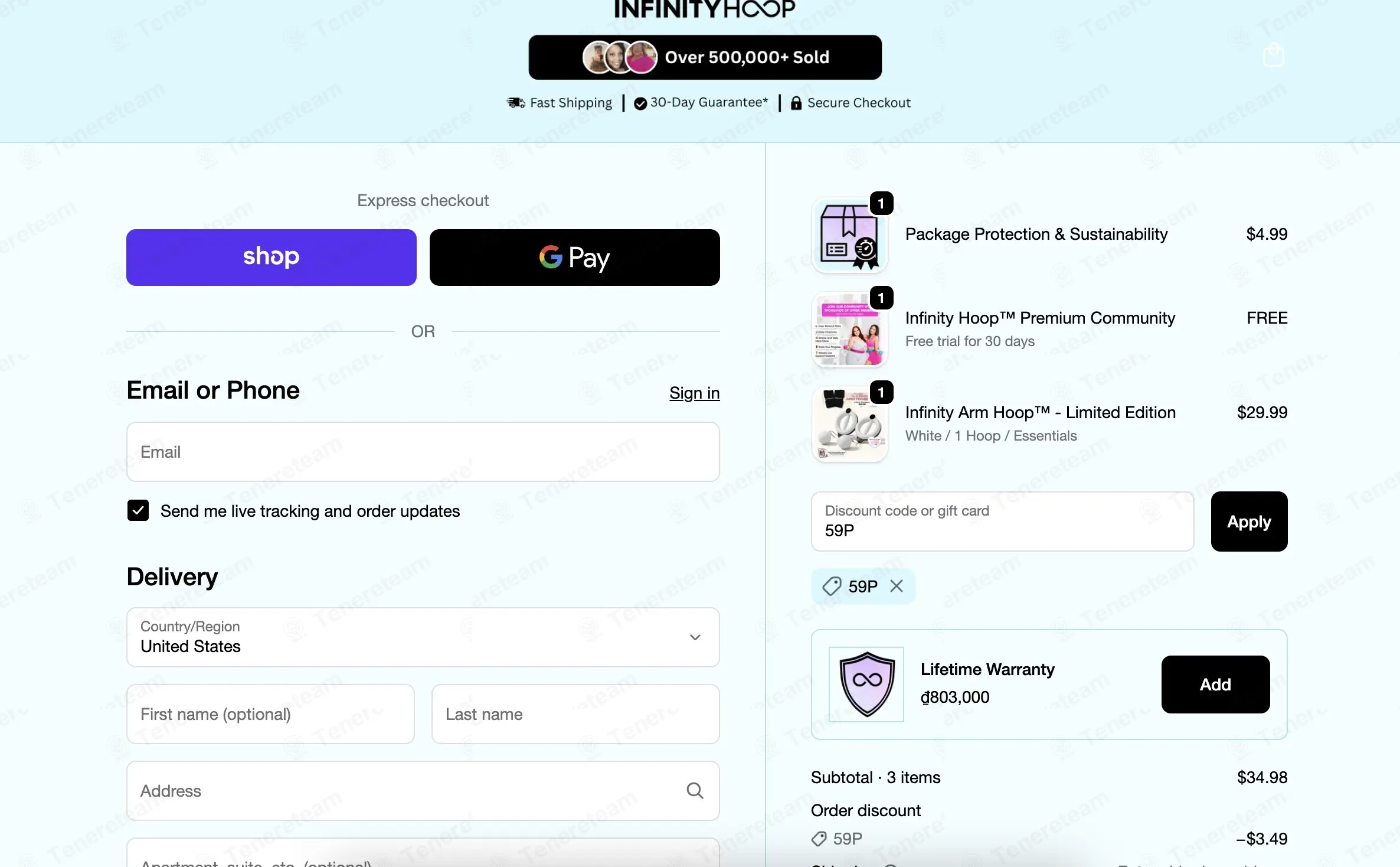 Infinity Hoop coupon code: 10% off with 59P. Tested and valid as 1 week ago.