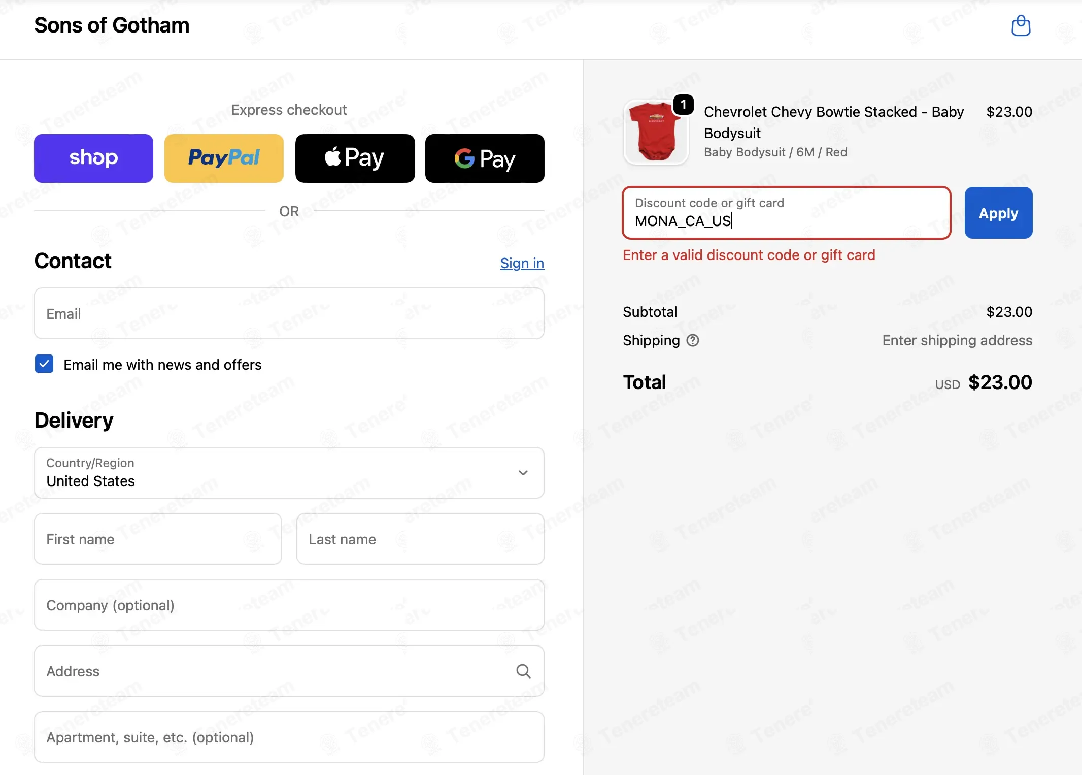 Sons of Gotham coupon code: 10% off with MONA_CA_US. Tested and valid as 3 months ago.
