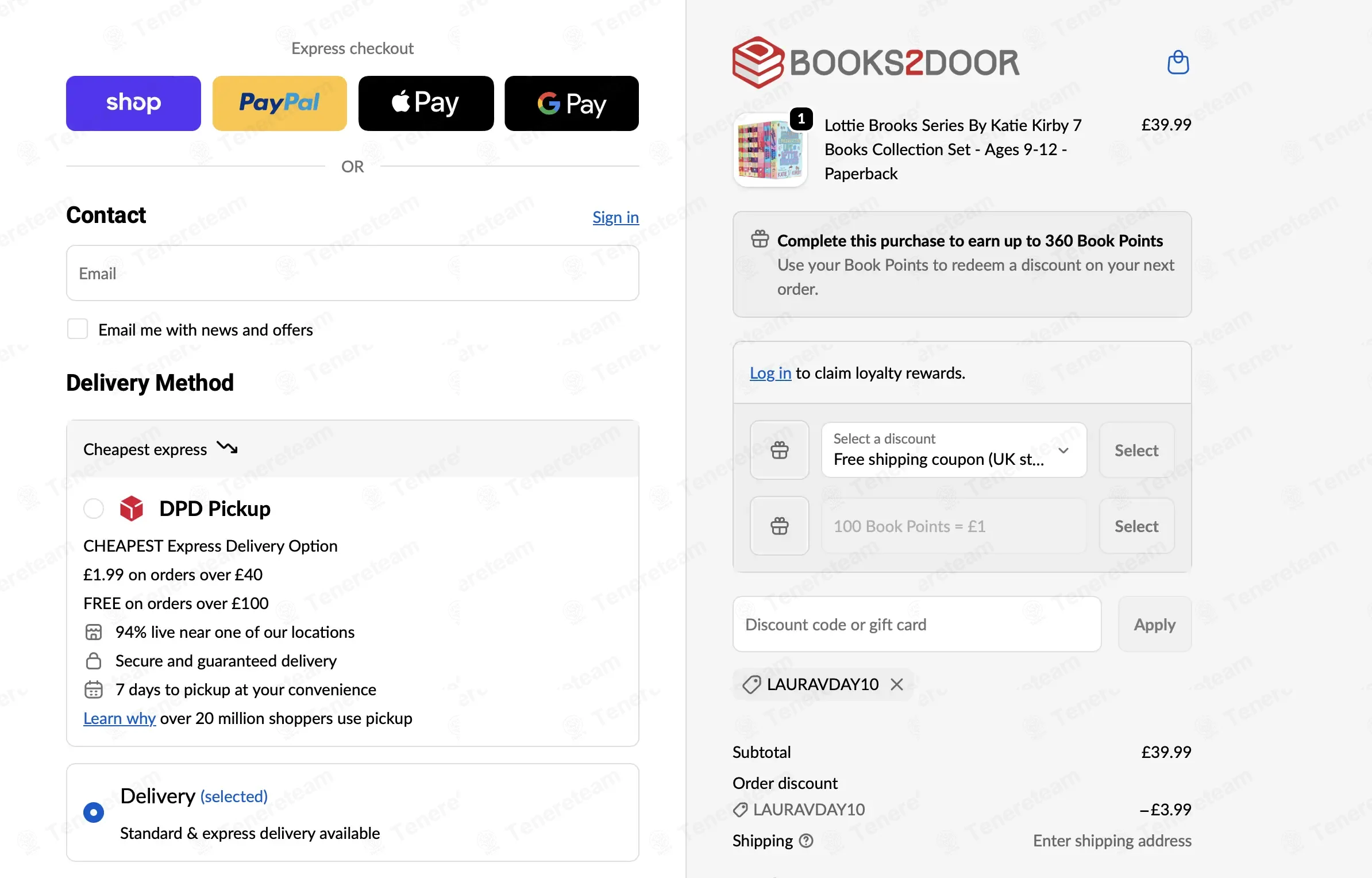 Books2door coupon code: 10% off with LAURAVDAY10. Tested and valid as 2 days ago.