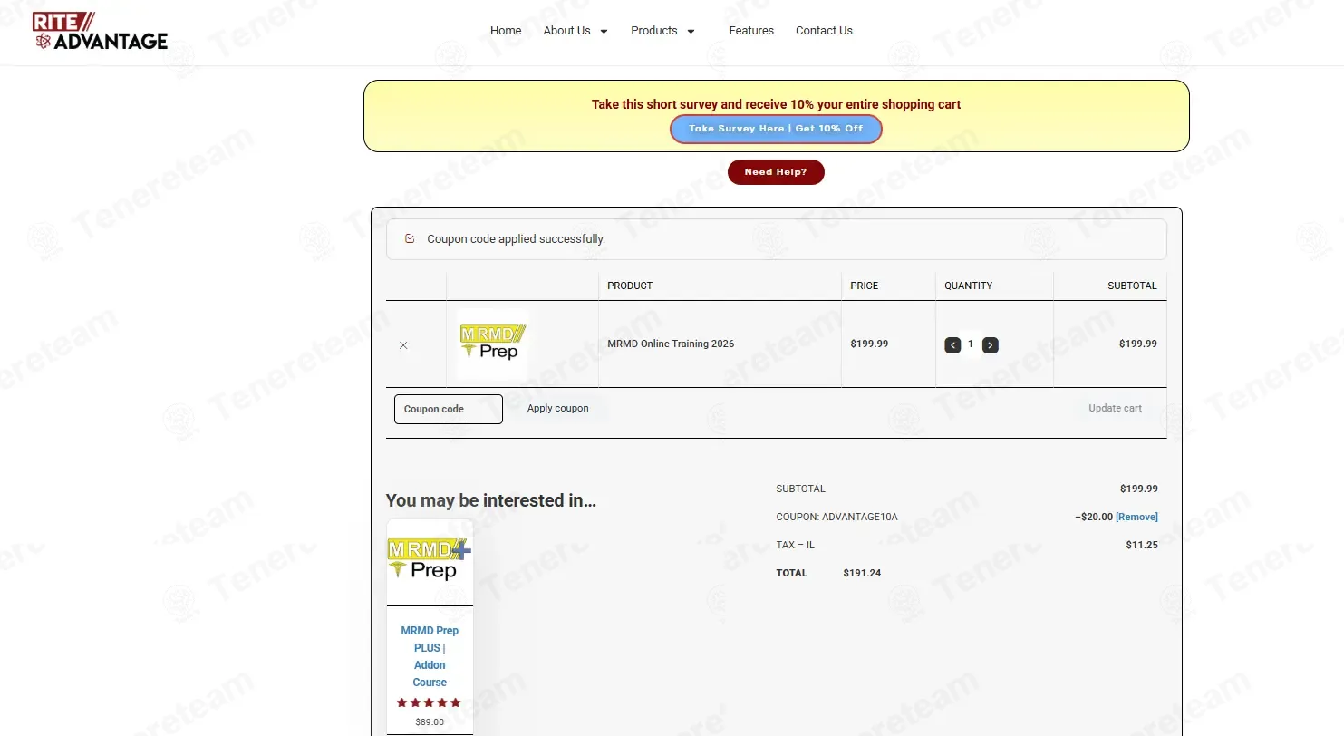 Rite Advantage coupon code: 10% off with ADVANTAGE10A. Tested and valid as 1 month ago.