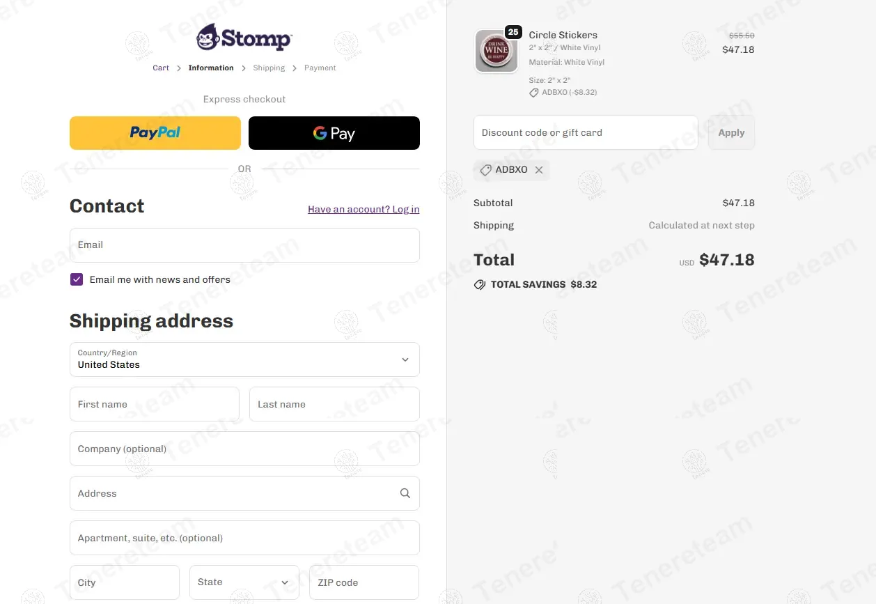 Stomp Stickers apply coupon code