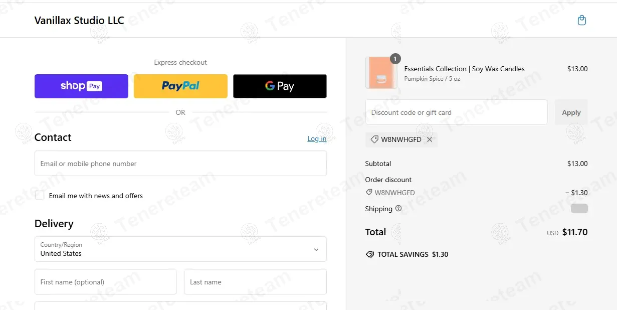Vanillax Studio LLC coupon code: 10% off with W8NWHGFD. Tested and valid as 1 year ago.