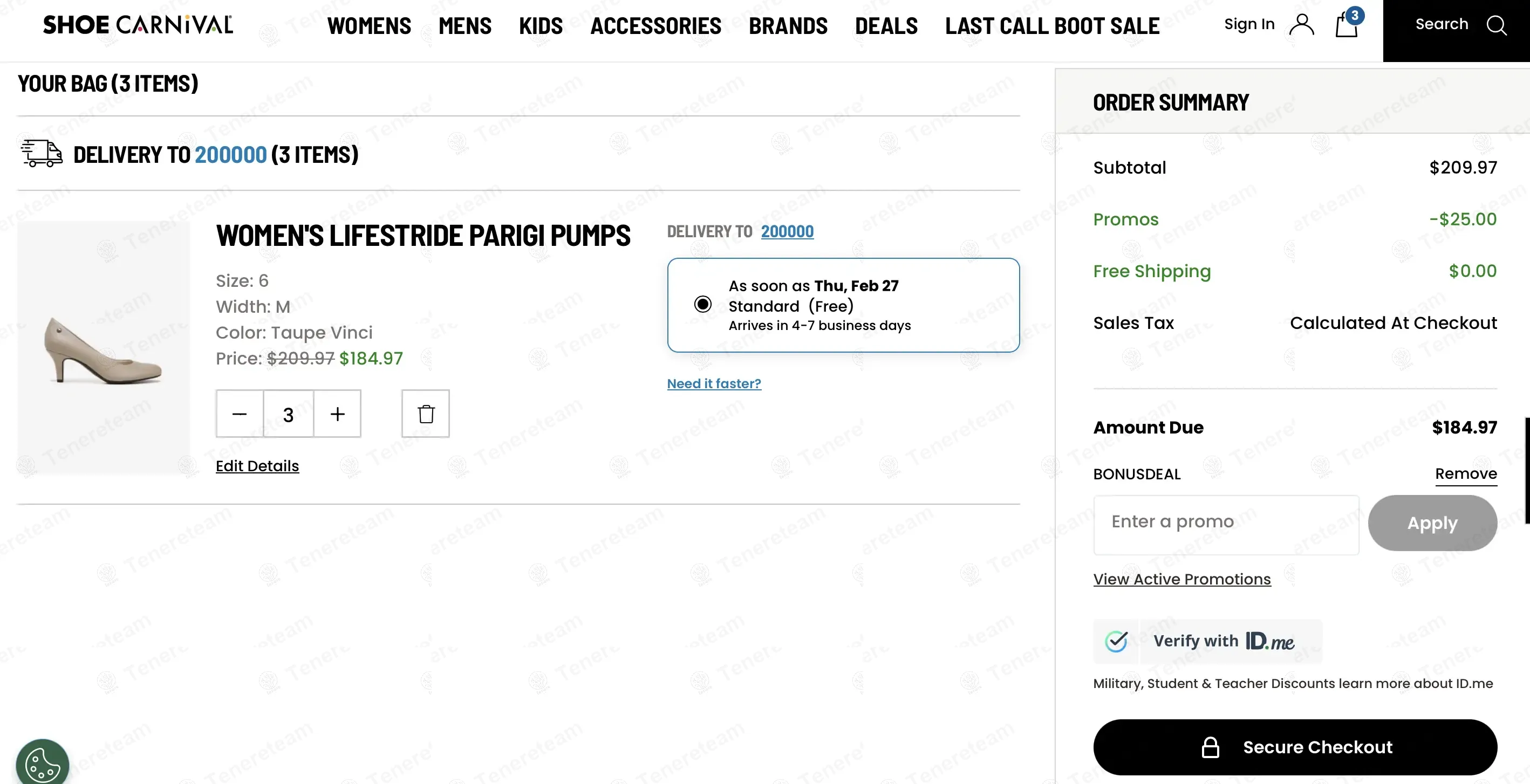 Shoe Carnival coupon code: $25 off with BONUSDEAL. Tested and valid as 1 year ago.