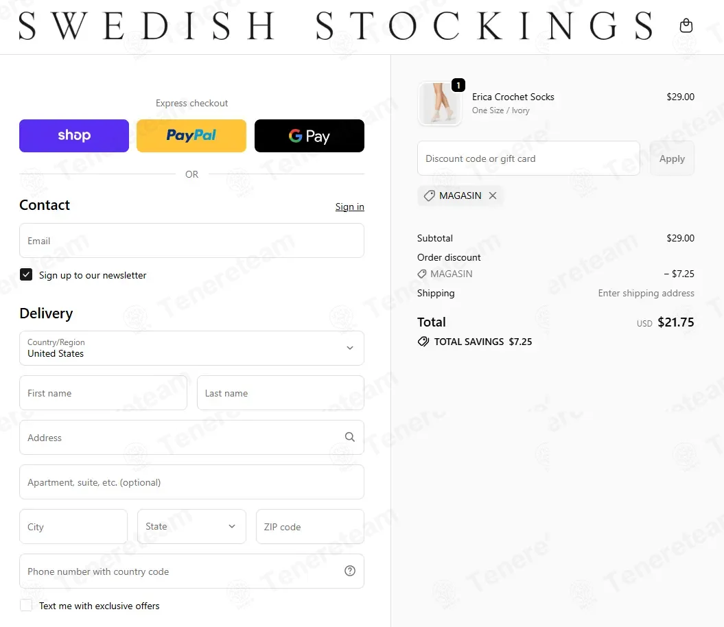 Swedish Stockings coupon code: 25% off with MAGASIN. Tested and valid as 1 week ago.