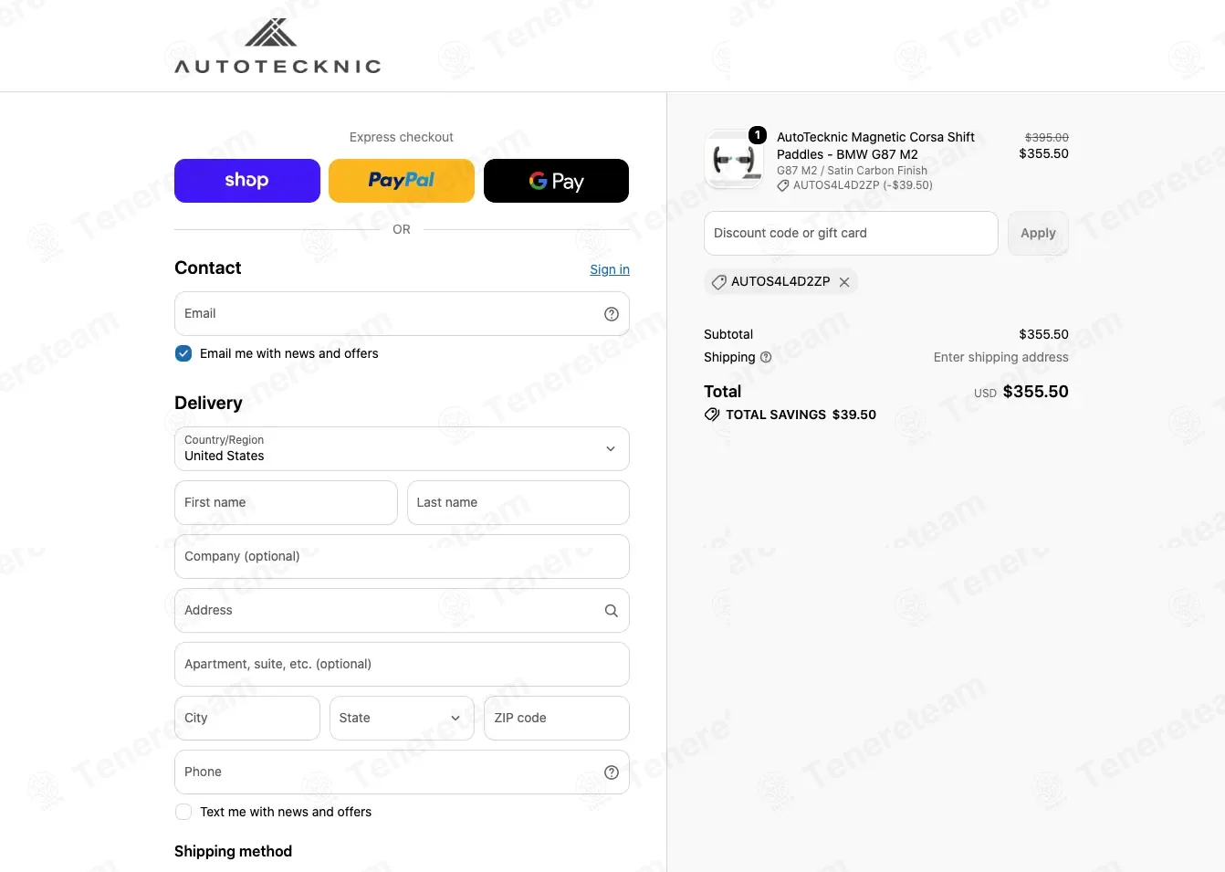 AutoTecknic coupon code: 10% off with AUTOS4L4D2ZP. Tested and valid as 1 week ago.