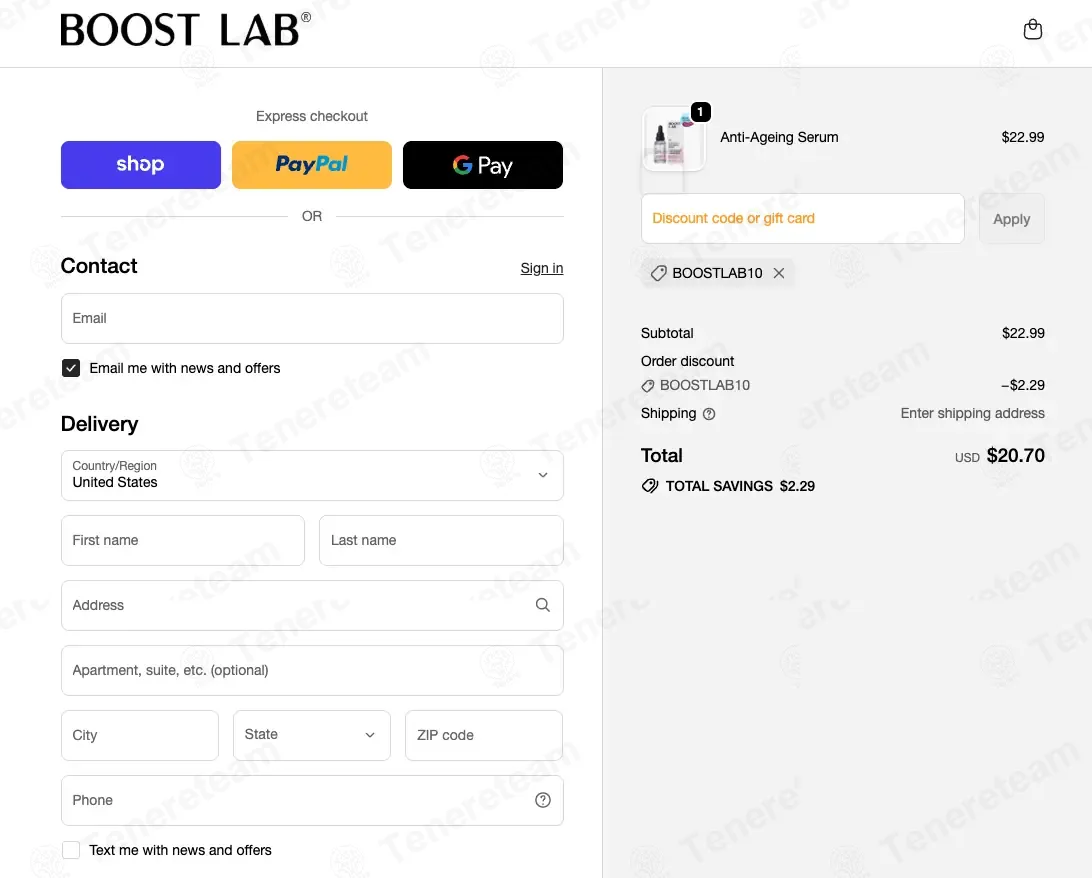 Boost Lab coupon code: 10% off with BOOSTLAB10. Tested and valid as 1 week ago.