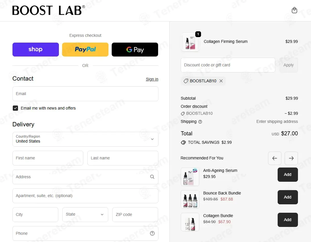 Boost Lab coupon code: 10% off with BOOSTLAB10. Tested and valid as 1 week ago.