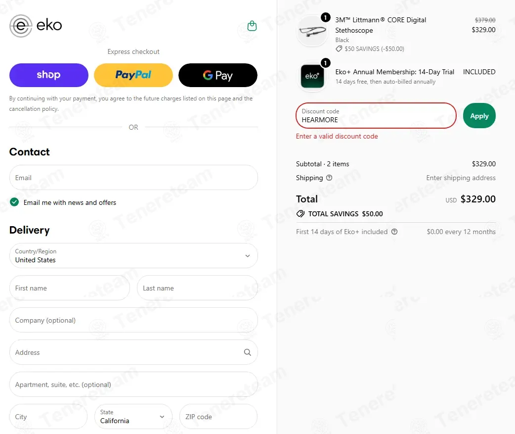 Eko Health coupon code: 10% off with HEARMORE. Tested and valid as 1 month ago.