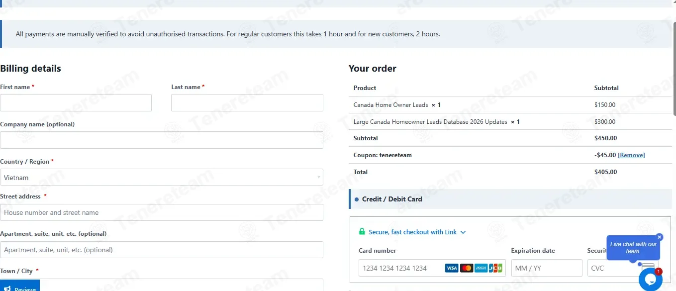 Australian Telemarketing Leads coupon code: 10% off with tenereteam. Tested and valid as 1 month ago.