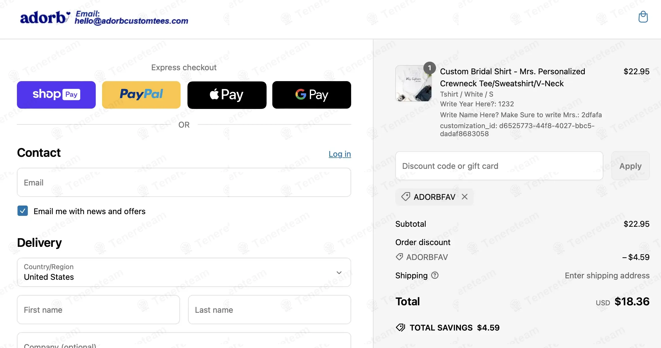 Adorb Custom Tees coupon code: 20% off with ADORBFAV. Tested and valid as 1 year ago.