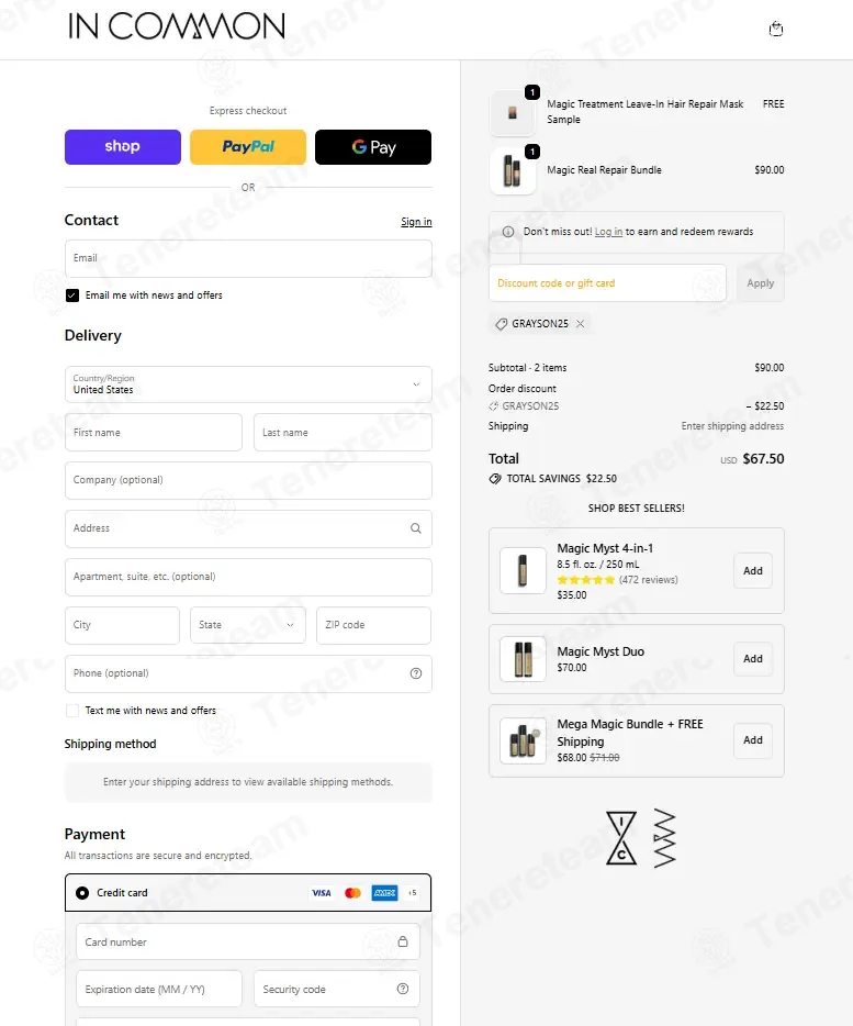 In Common Beauty apply coupon code