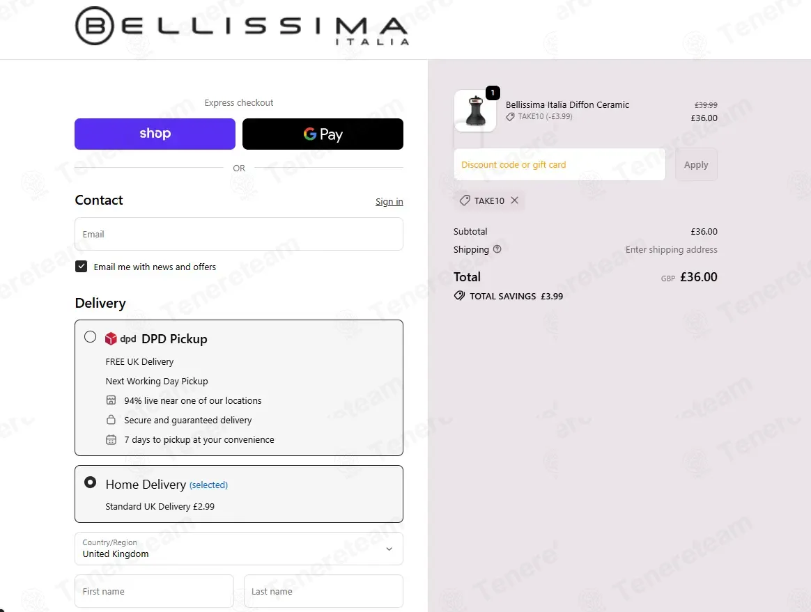 Bellissima Italia UK coupon code: 10% off with TAKE10. Tested and valid as 1 month ago.