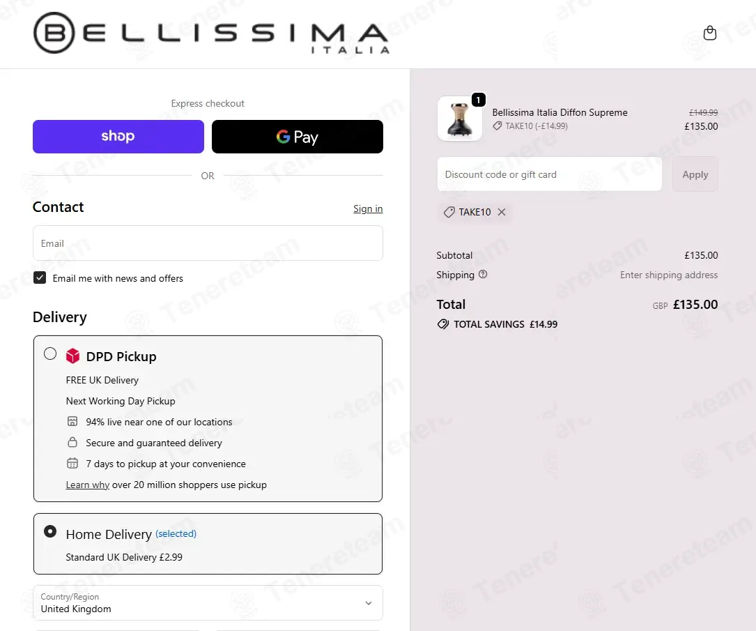 Bellissima Italia UK coupon code: 10% off with TAKE10. Tested and valid as 1 month ago.