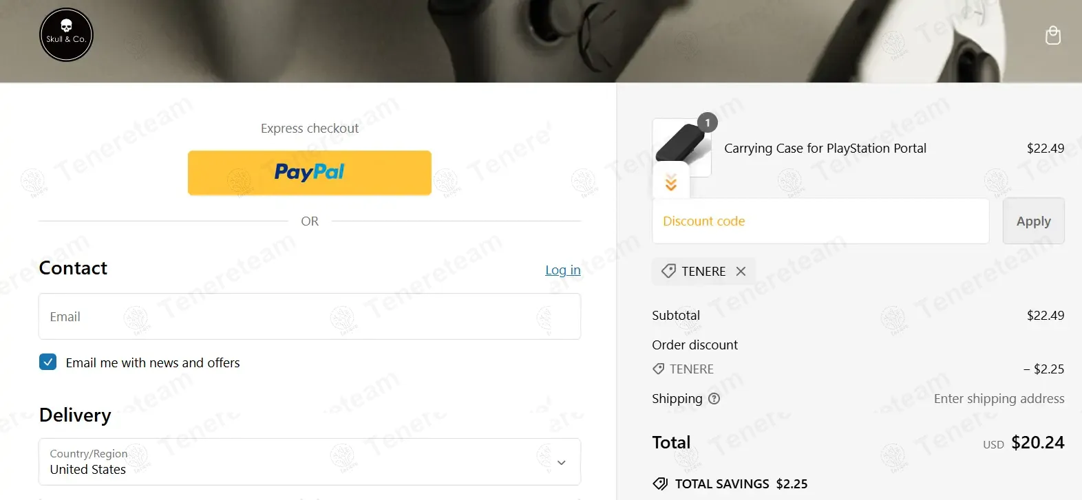 Skull And Co coupon code: 10% off with TENERE. Tested and valid as 1 week ago.