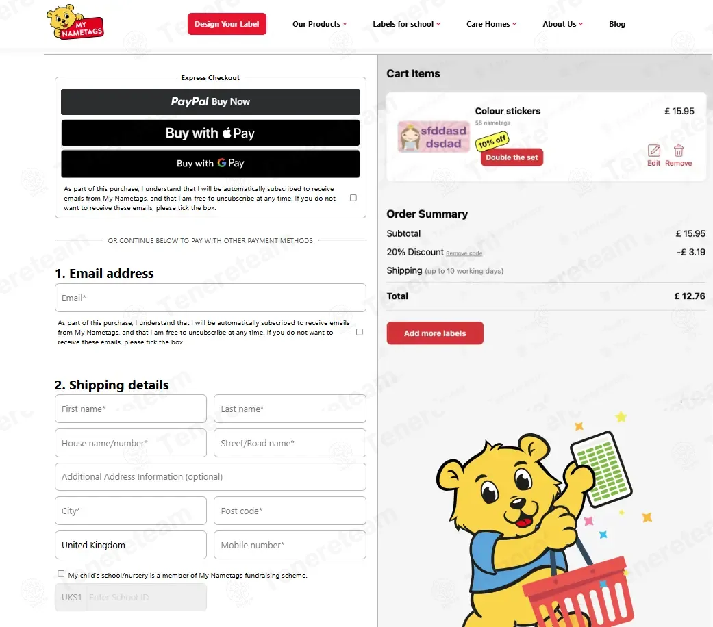My Nametags coupon code: 20% off with REORDER20. Tested and valid as 7 months ago.