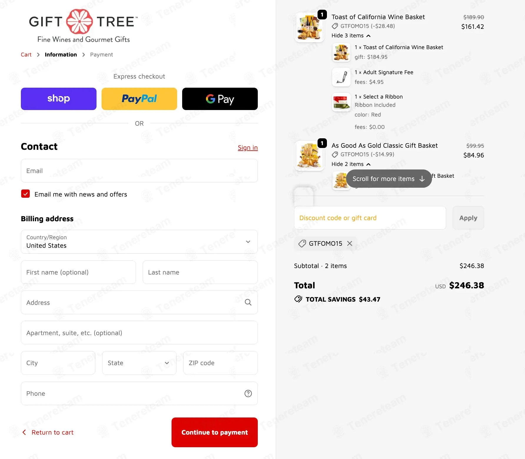 GiftTree coupon code: 15% off with GTFOMO15. Tested and valid as 9 months ago.