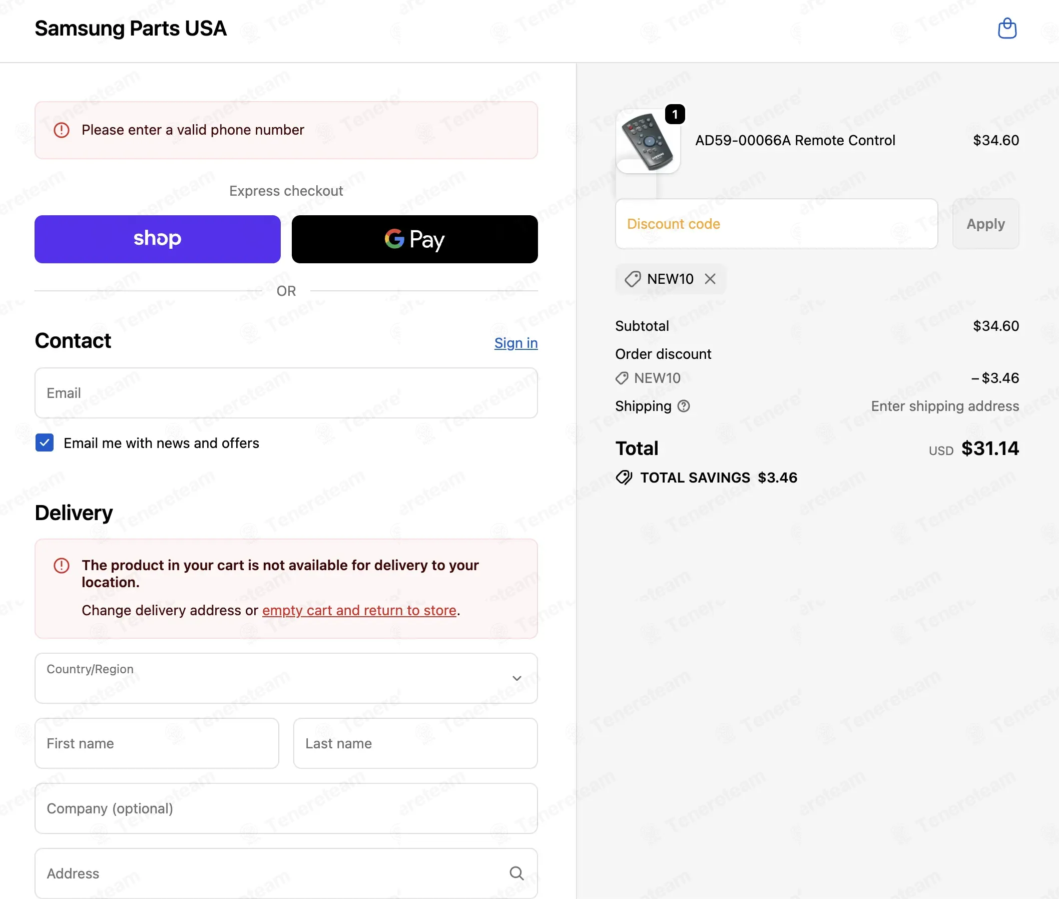Samsung Parts Usa coupon code: 10% off with New10. Tested and valid as 9 months ago.