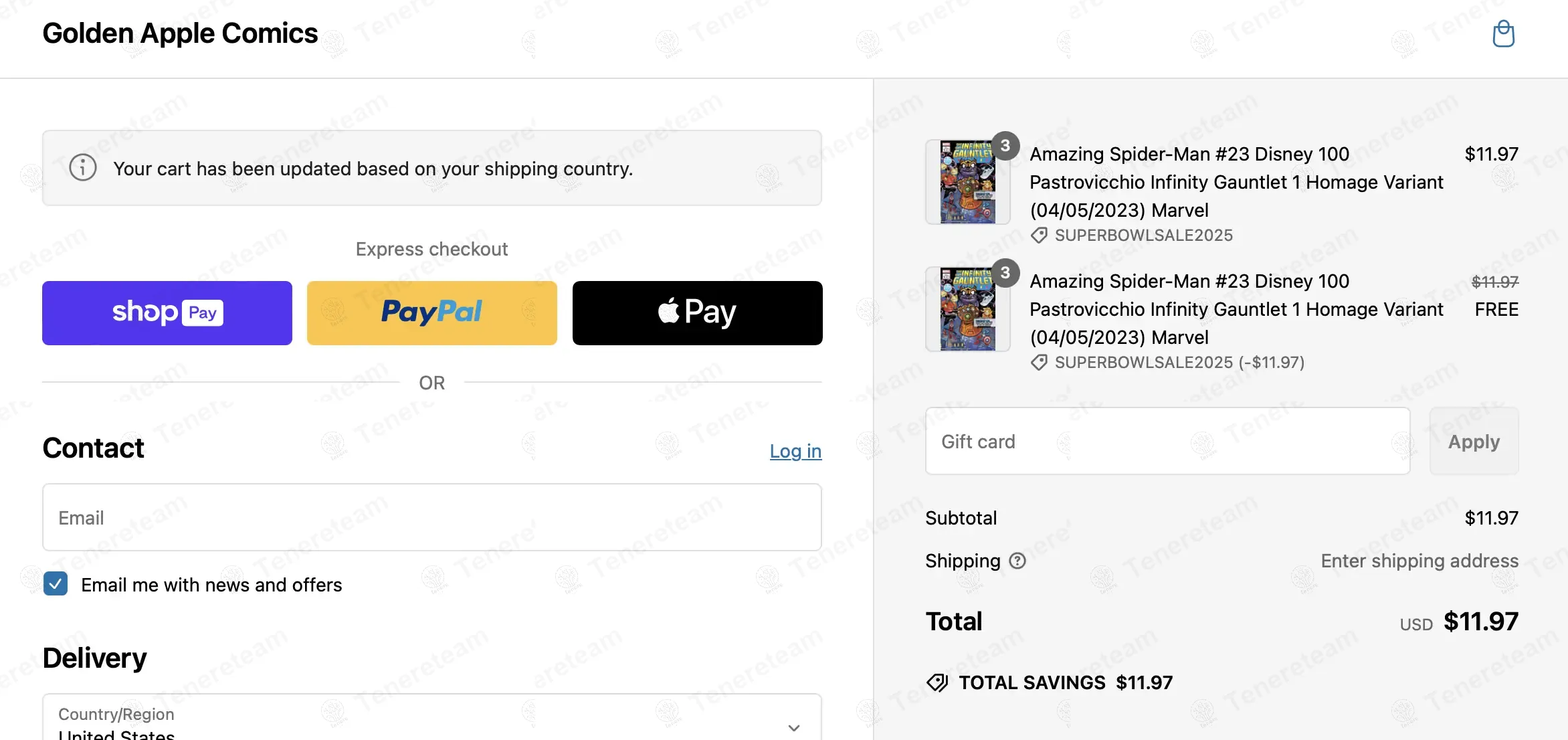 Golden Apple Comics coupon code: Sale off with SUPERBOWLSALE2025. Tested and valid as 1 year ago.