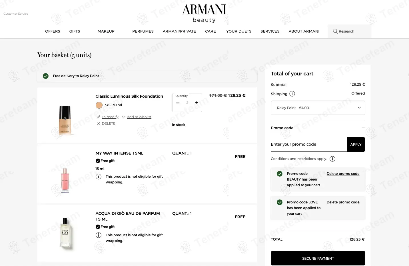 Armani Beauty FR coupon code: Sale off with BEAUTY. Tested and valid as 1 year ago.