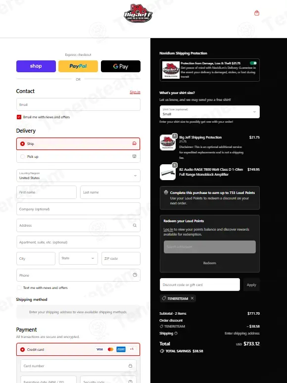 Big Jeff Online coupon code: 5% off with TENERETEAM. Tested and valid as 4 hours ago.