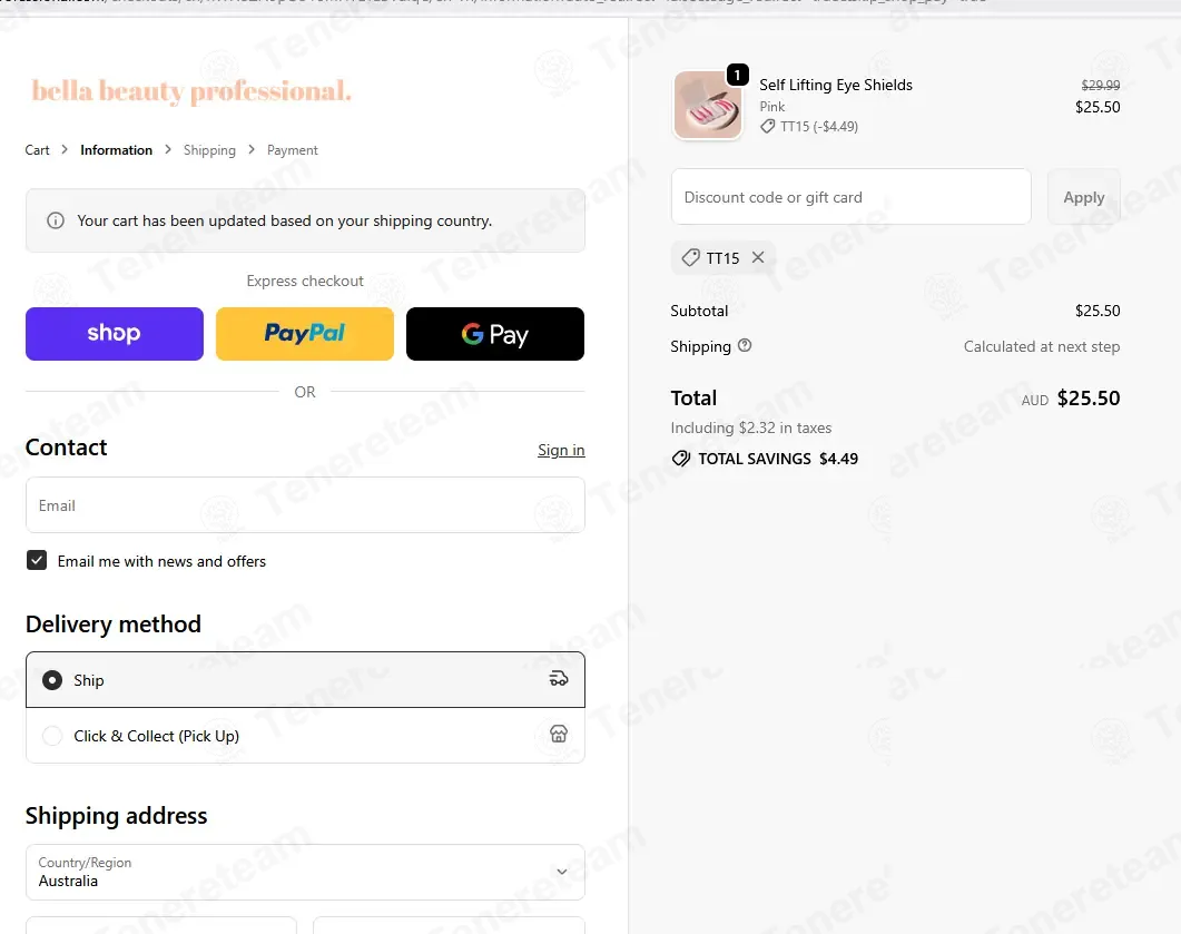 Bella Beauty Professional coupon code: 15% off with TT15. Tested and valid as 9 months ago.