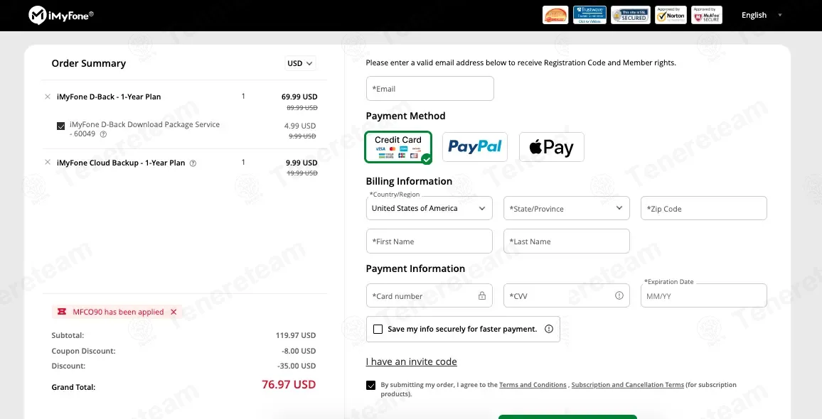 iMyfone coupon code: 10% off with MFCO90. Tested and valid as 3 weeks ago.