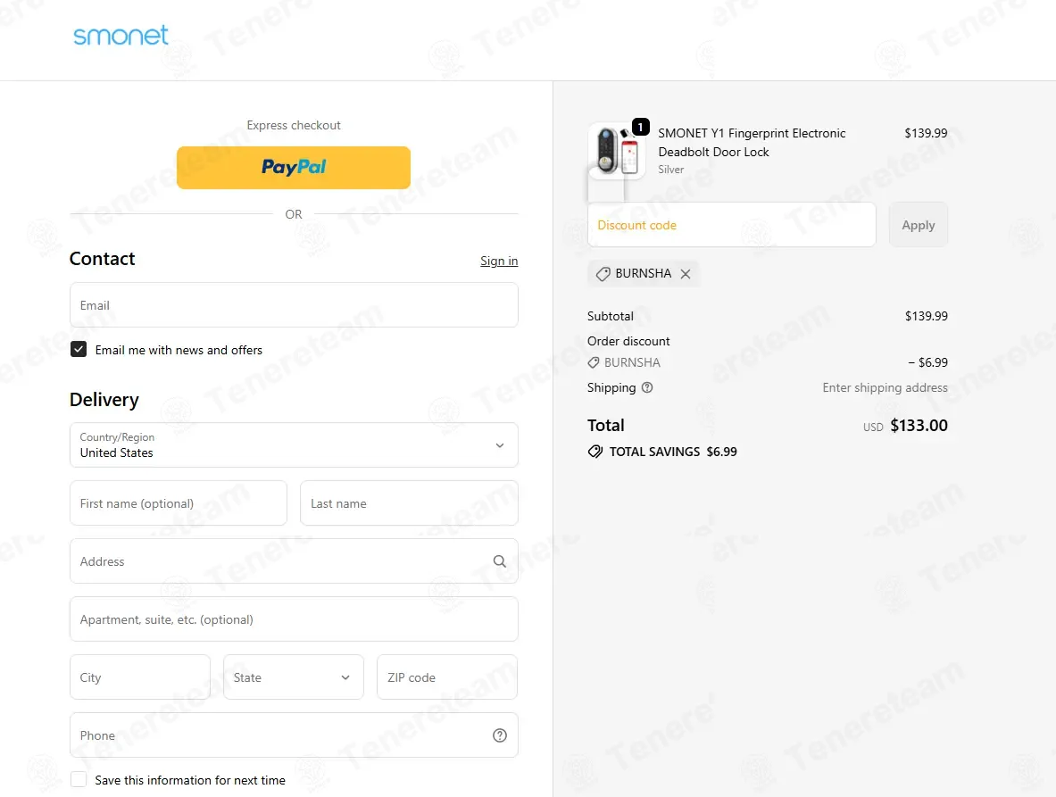 Smonet coupon code: 5% off with BURNSHA. Tested and valid as 1 day ago.