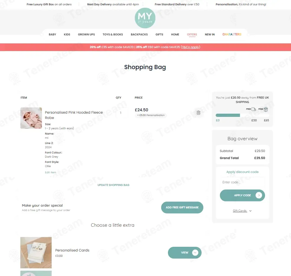 My1stYears coupon code: 20% off with SAVE20. Tested and valid as 3 months ago.