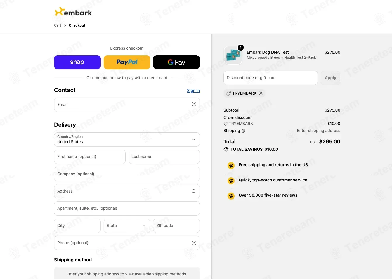 Embark Vet coupon code: $10 off with TRYEMBARK. Tested and valid as 1 week ago.