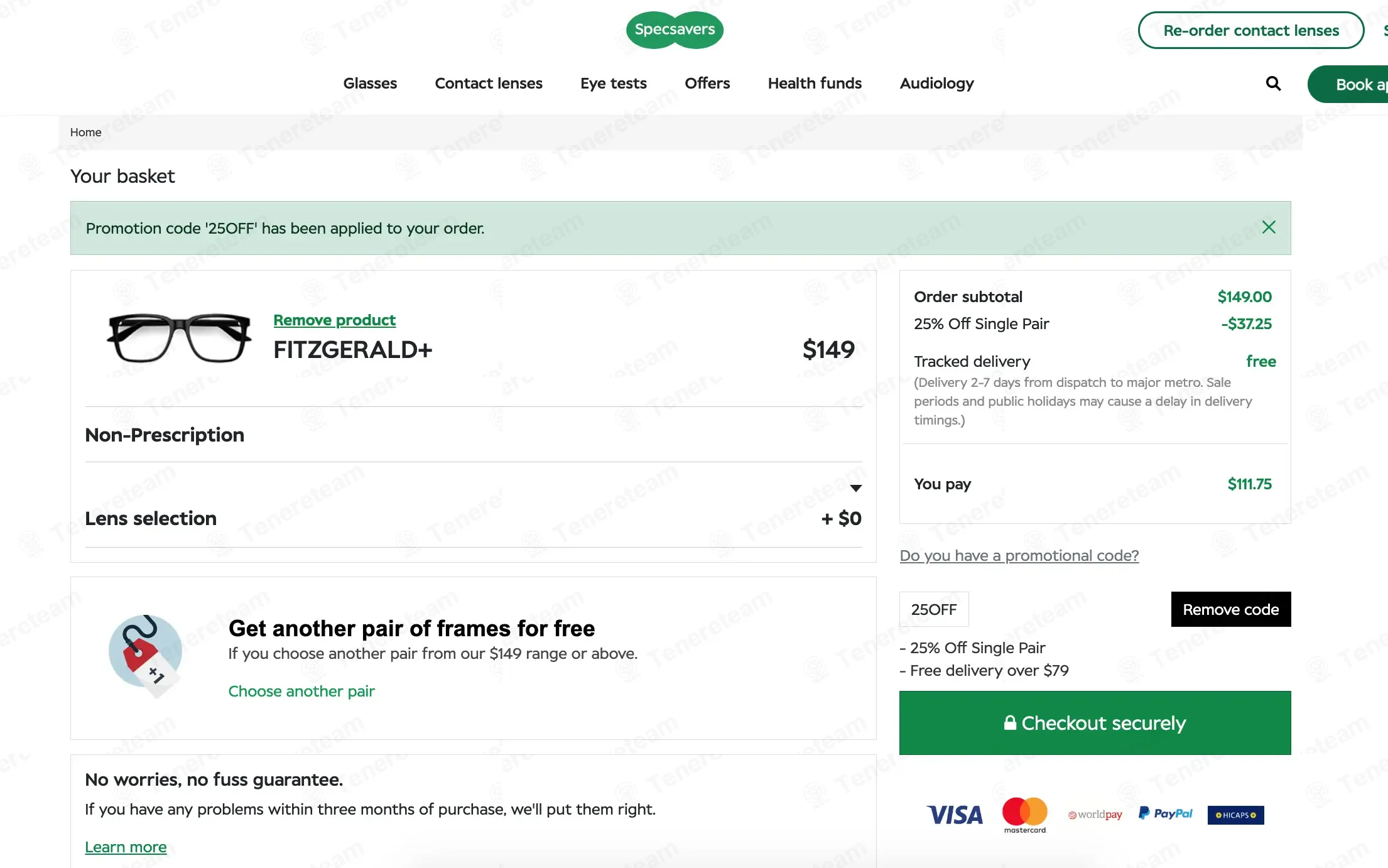 Specsavers AU coupon code: 25% off with 25OFF. Tested and valid as 3 months ago.