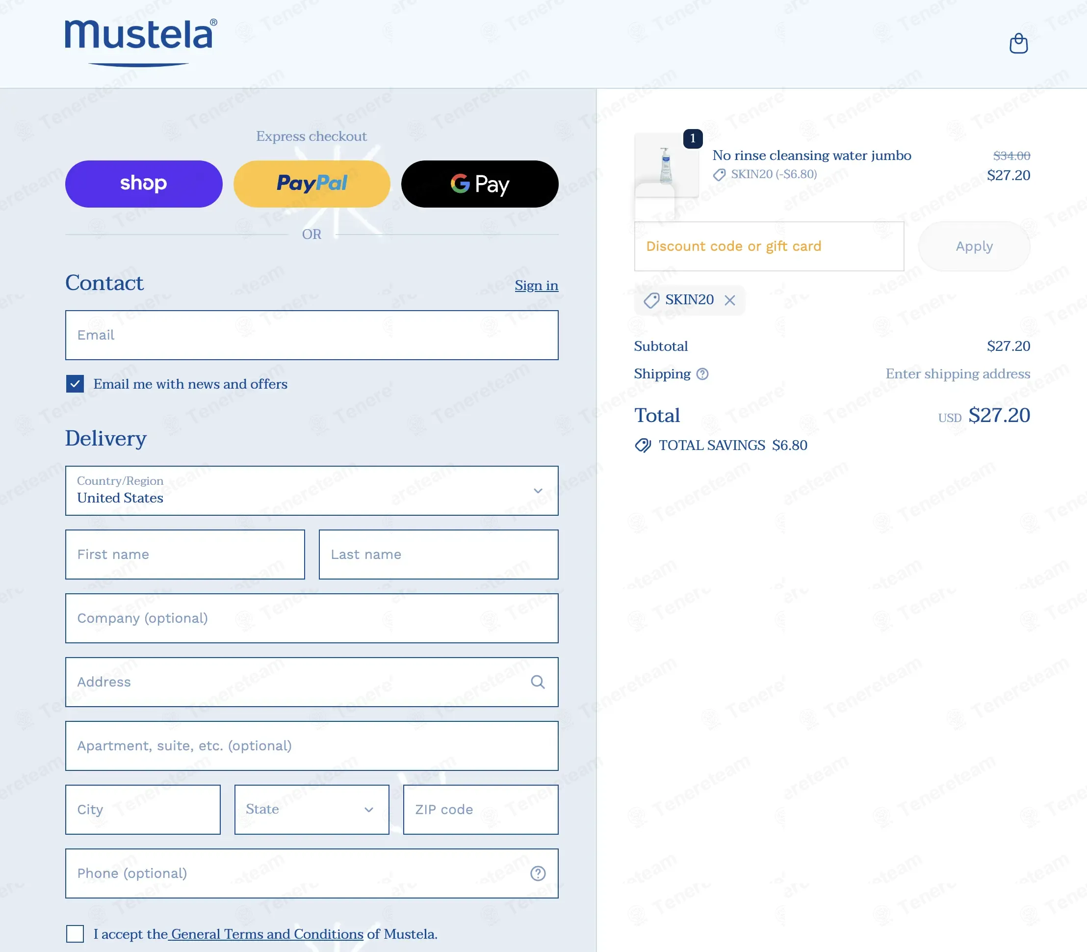 Mustela coupon code: 20% off with SKIN20. Tested and valid as 1 month ago.