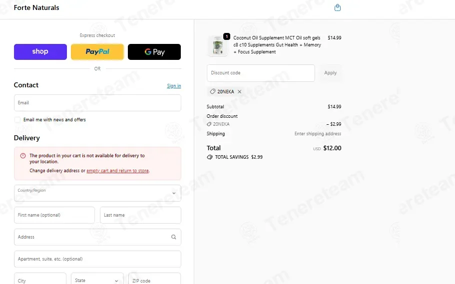 Forte Naturals USA coupon code: 20% off with 20NEKA. Tested and valid as 1 month ago.