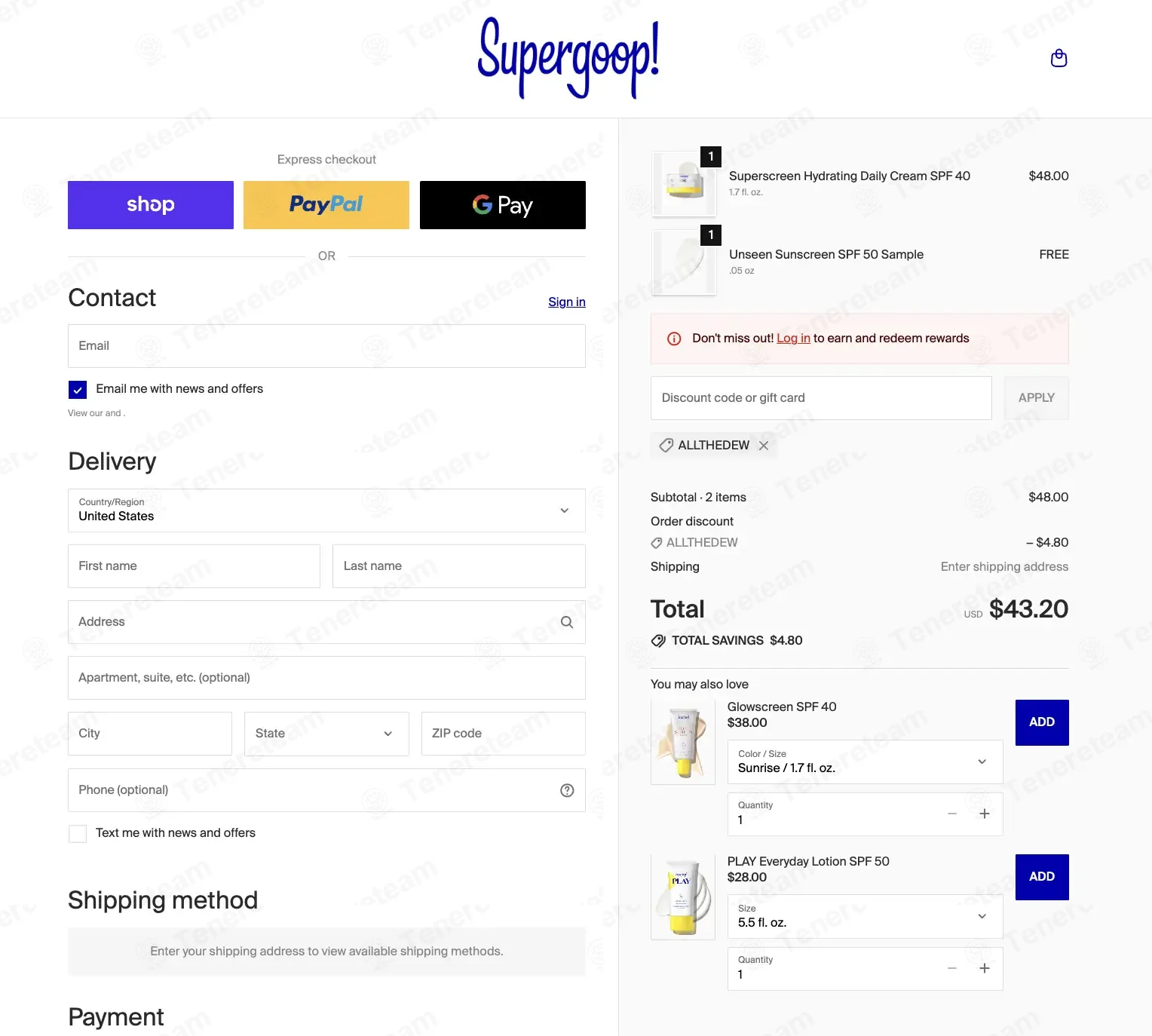 Supergoop coupon code: 10% off with ALLTHEDEW. Tested and valid as 1 month ago.
