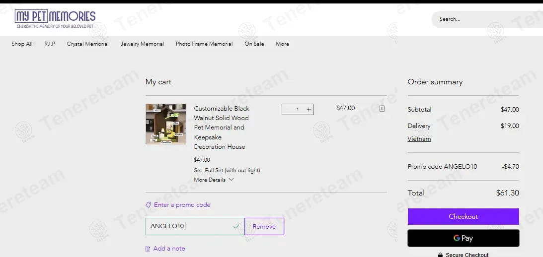 My Pet Memories coupon code: 10% off with ANGELO10. Tested and valid as 1 year ago.