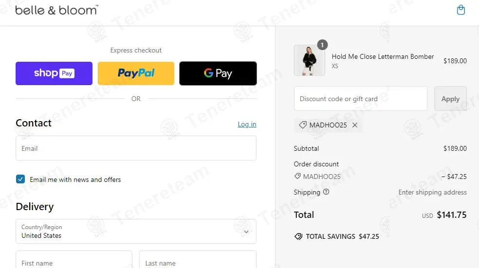 Belle & Bloom coupon code: 25% off with MADHOO25. Tested and valid as 1 year ago.