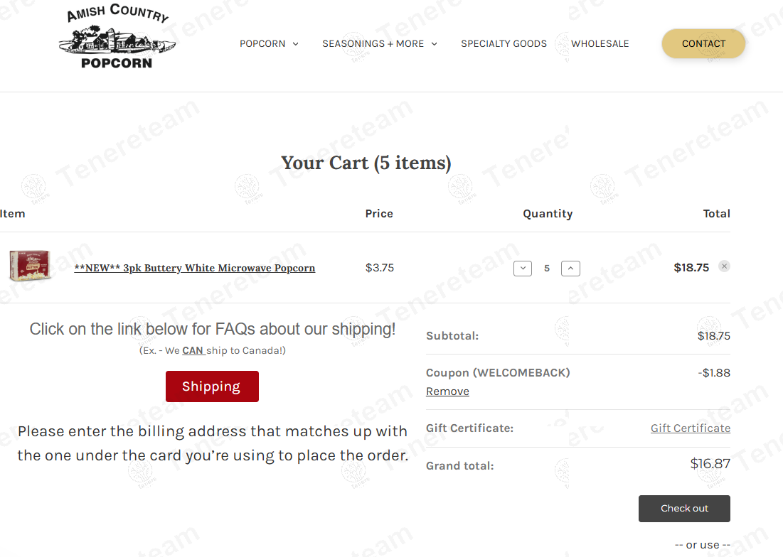 Amish Country Popcorn coupon code: 10% off with WELCOMEBACK. Tested and valid as 1 year ago.