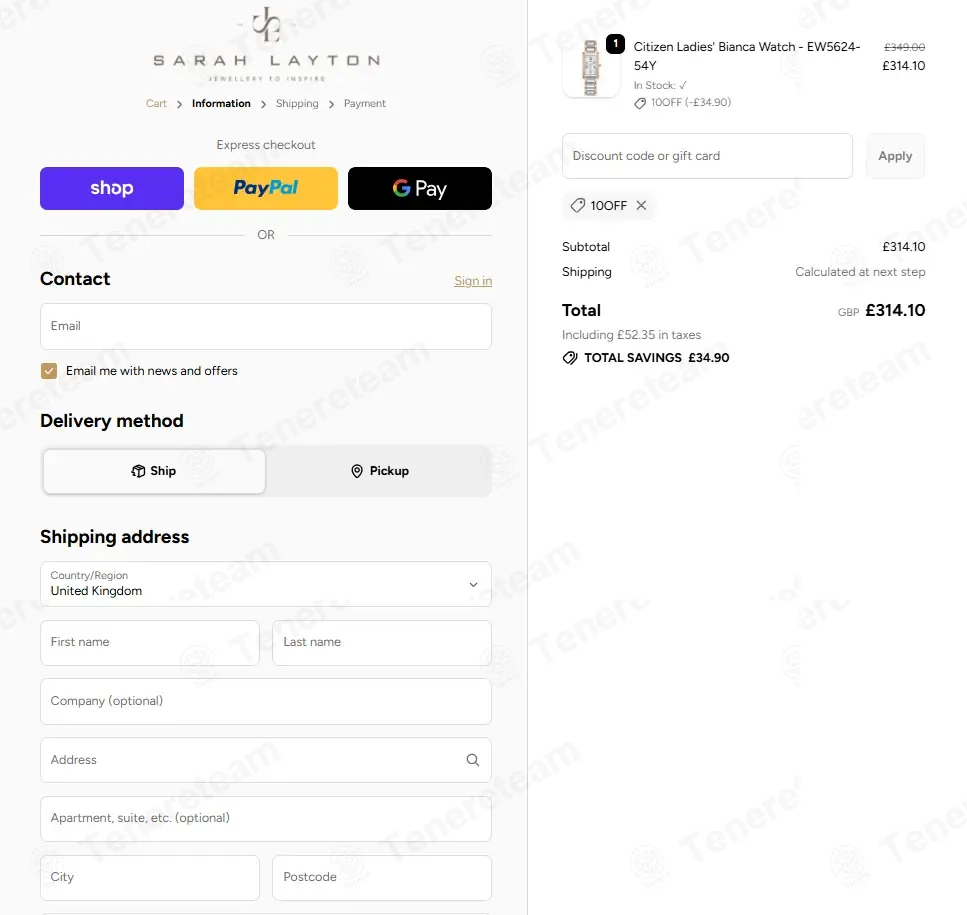 Sarah Layton coupon code: 10% off with 10OFF. Tested and valid as 3 months ago.